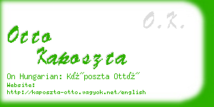 otto kaposzta business card